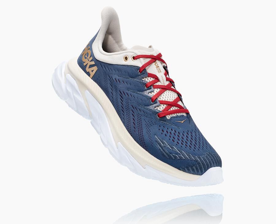 Hoka Clifton Edge - Women's Running Shoes - Blue/White - UK 498NVOFRG